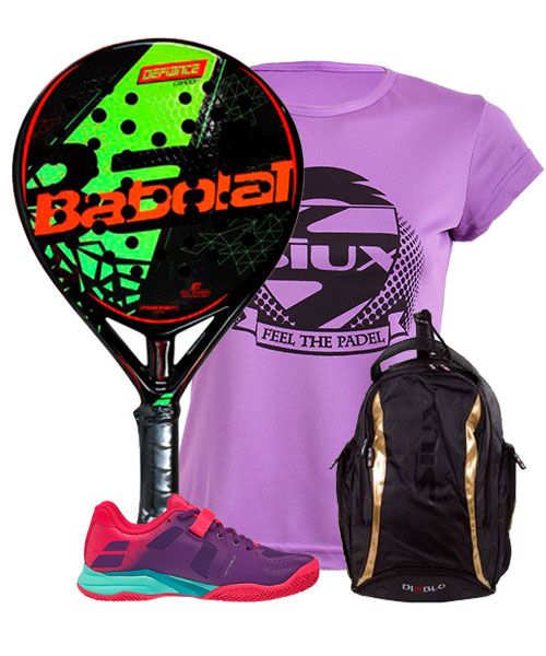 PACK BABOLAT DEFIANCE CARBON Y ZAPATILLAS BABOLAT PROPULSE 17 WPT MUJER