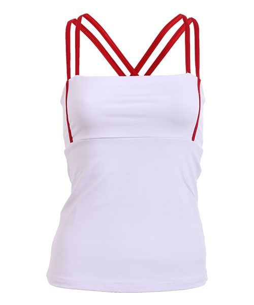 Camiseta Mi Activewear Siza Top Large Blanca Roja